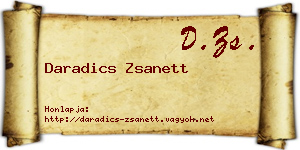 Daradics Zsanett névjegykártya