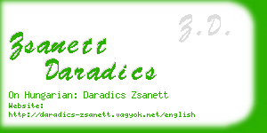 zsanett daradics business card